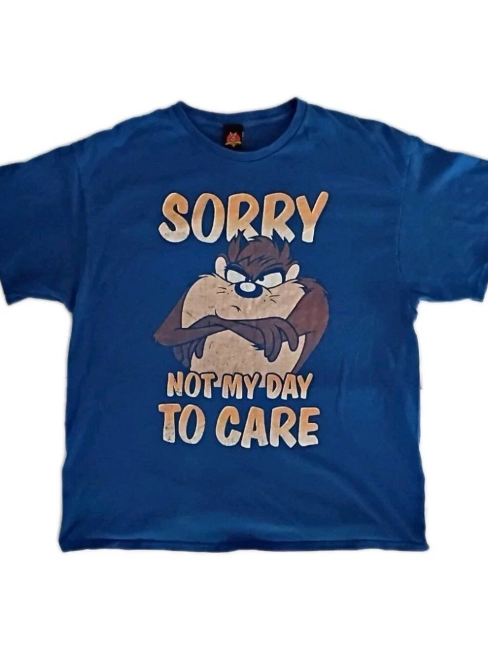 Looney Tunes Shirt Mens XL Blue Tasmanian Devil Grunge 90s Rare
